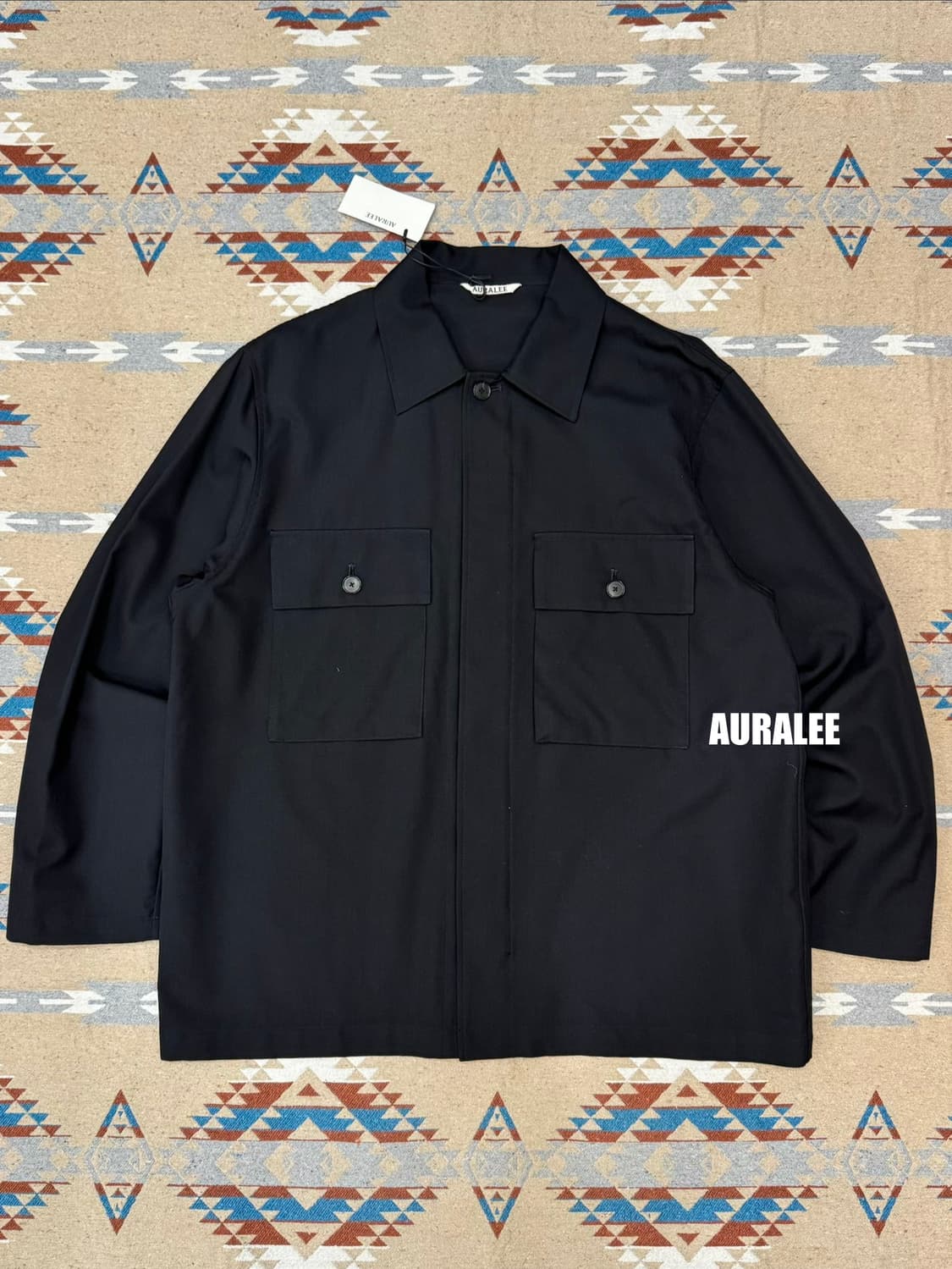 [3] 오라리 울 헤링본 오버 셔츠 블랙 25ss 상품이미지1