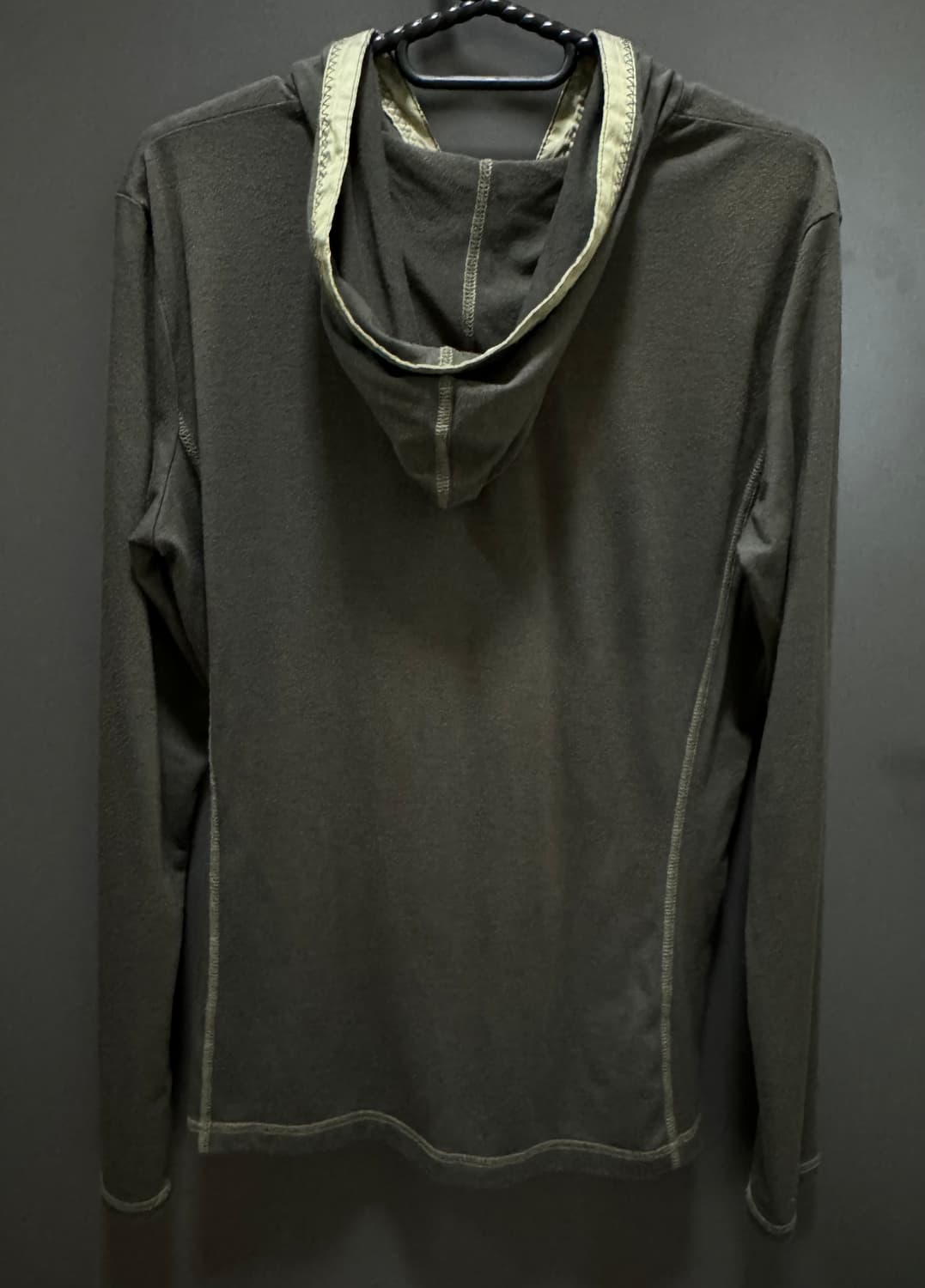 택포) 빈티지 스티치 슬림 후드집업 카키 상품이미지2