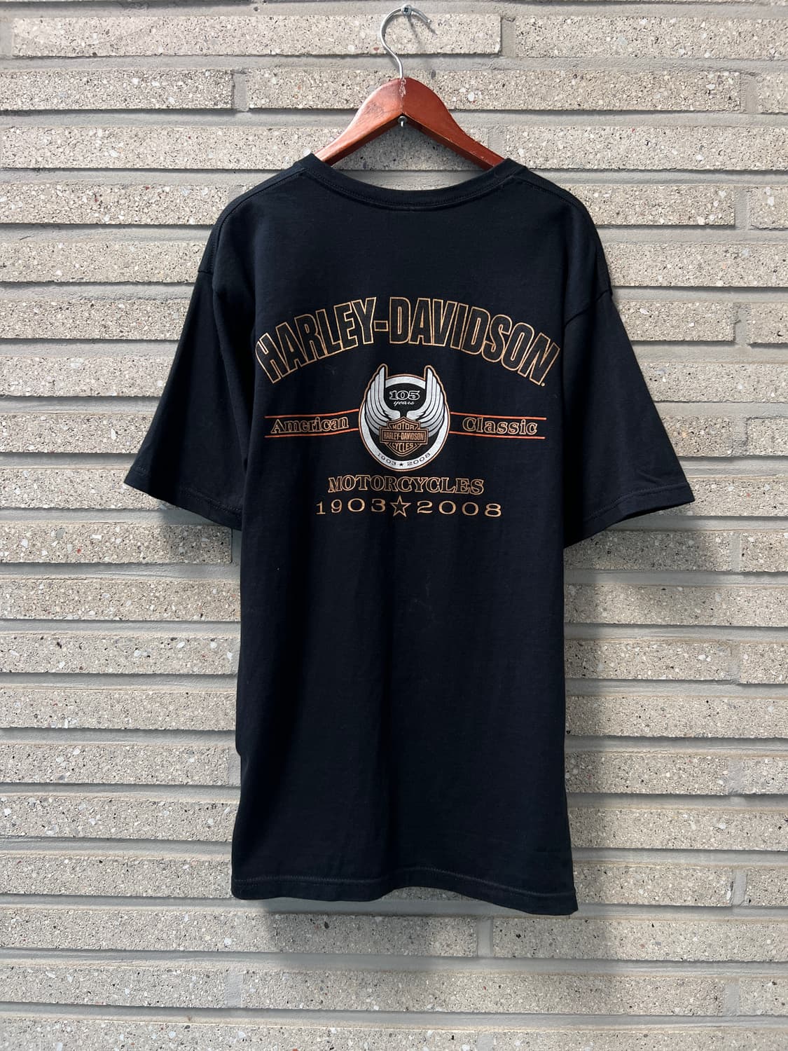 [M]00's 할리 데이비슨 USA Made 스펠아웃 로고 프린팅 티셔츠 상품이미지2
