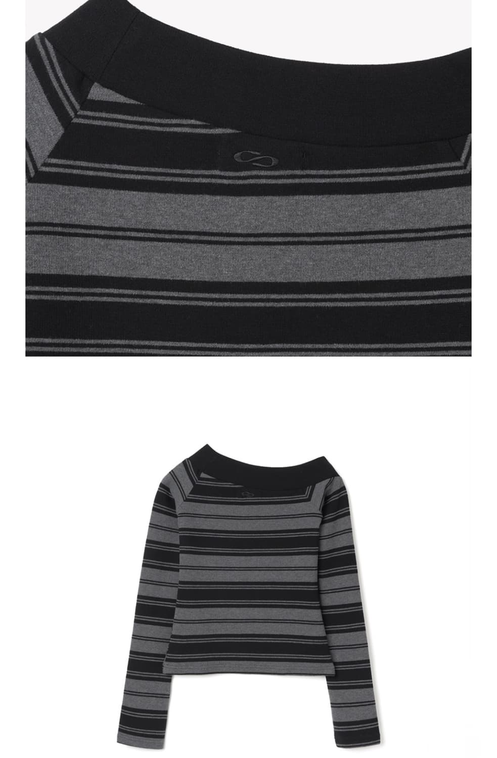 원 숄더 스트라이프 티셔츠 상품이미지3