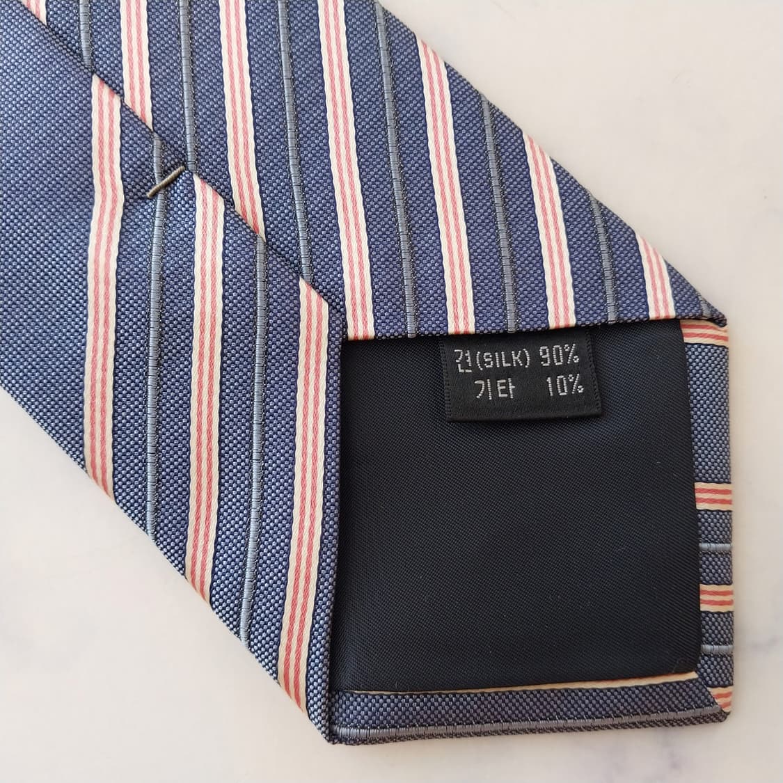 아쿠아스큐텀 블루 스트라이프 넥타이 9.2cm S~A+등급 K2506 상품이미지8