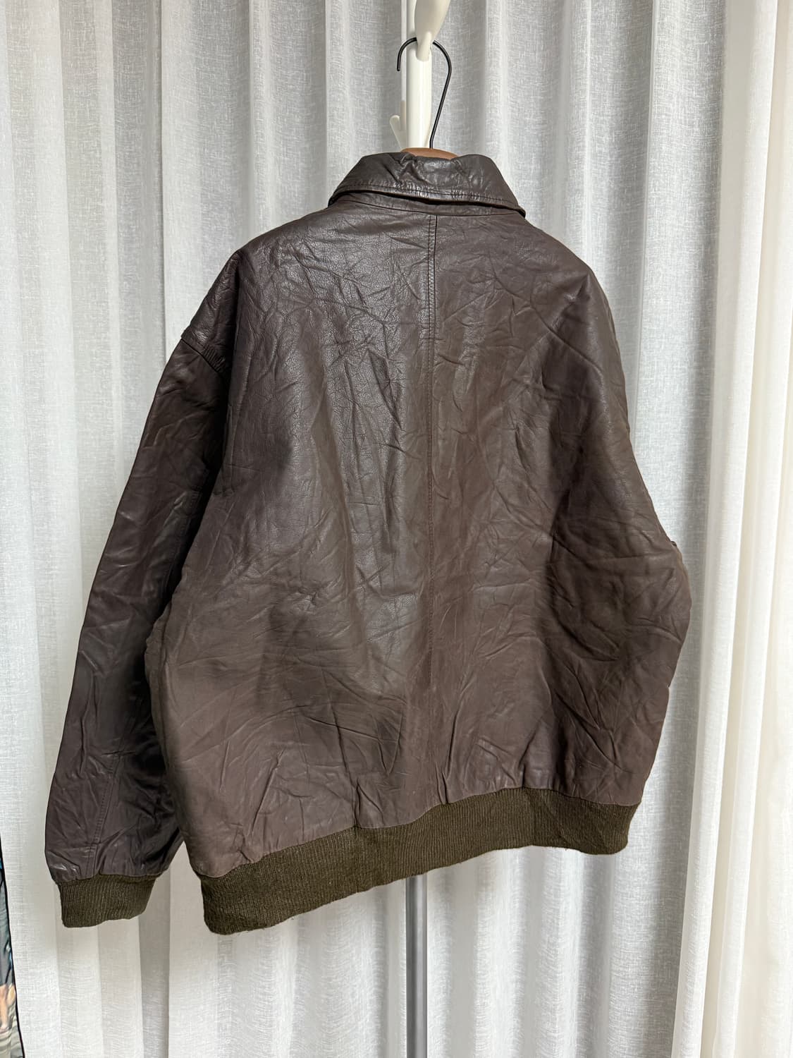 브라운 가죽 봄버  상품이미지2