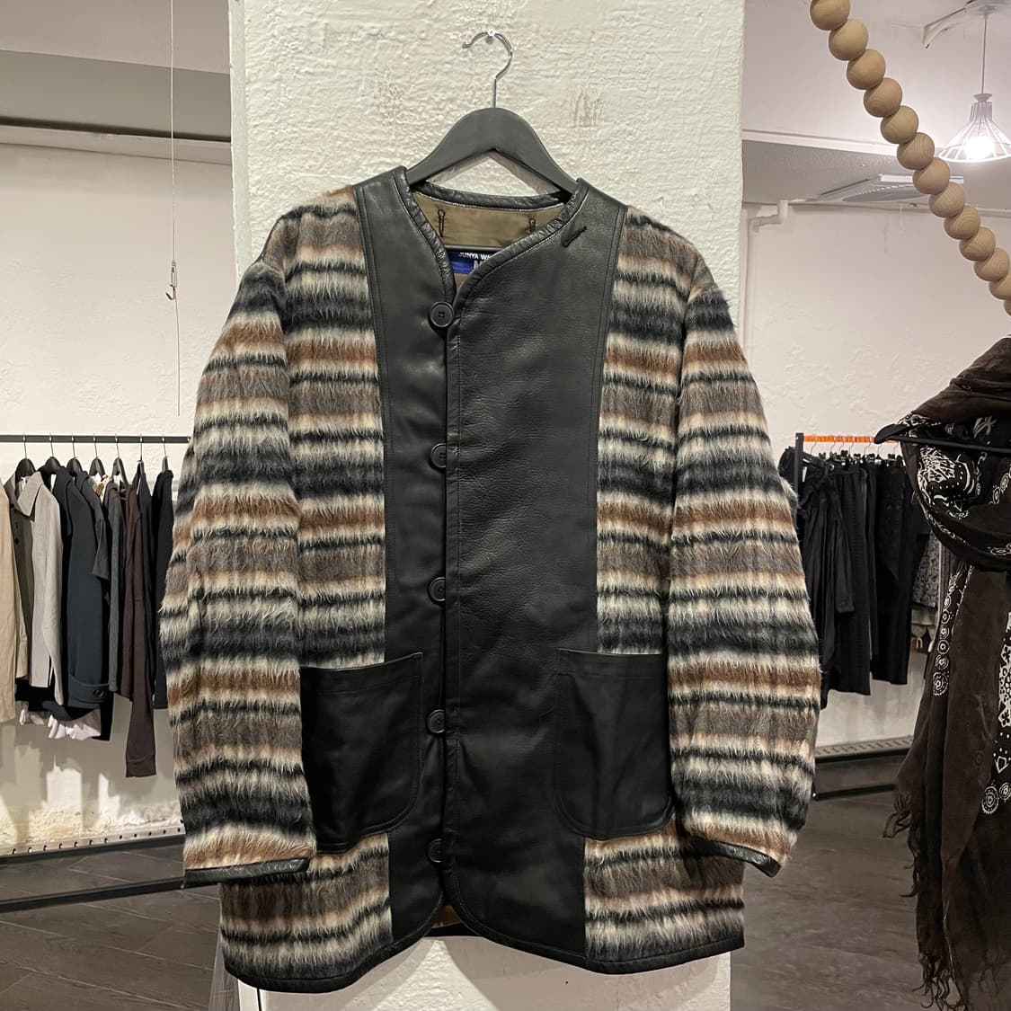 준야와타나베 맨 22aw 모헤어 레더 라이너 자켓 상품이미지1