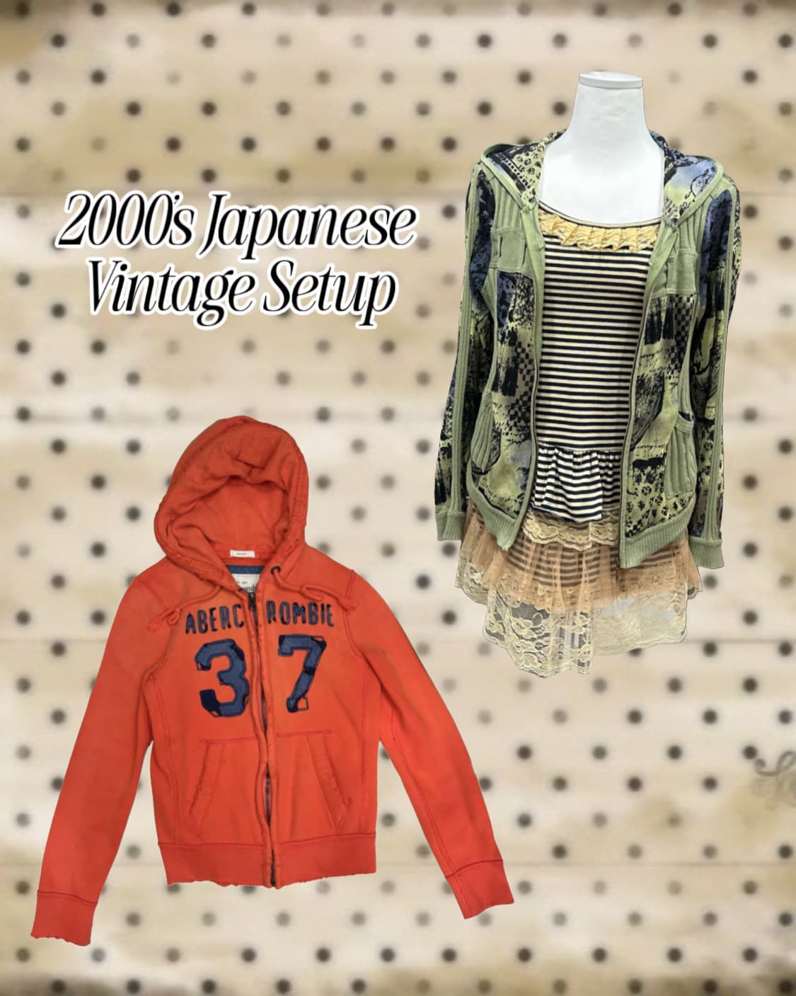 [셋업] y2k 일본 오리엔탈 빈티지 아베크롬비 후드집업 상품이미지1