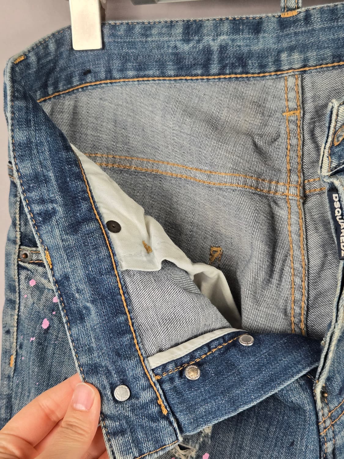 [무료배송]디스퀘어드2 남성 44 핑크 페인팅 메탈로고 쿨가이진 청바지 상품이미지8