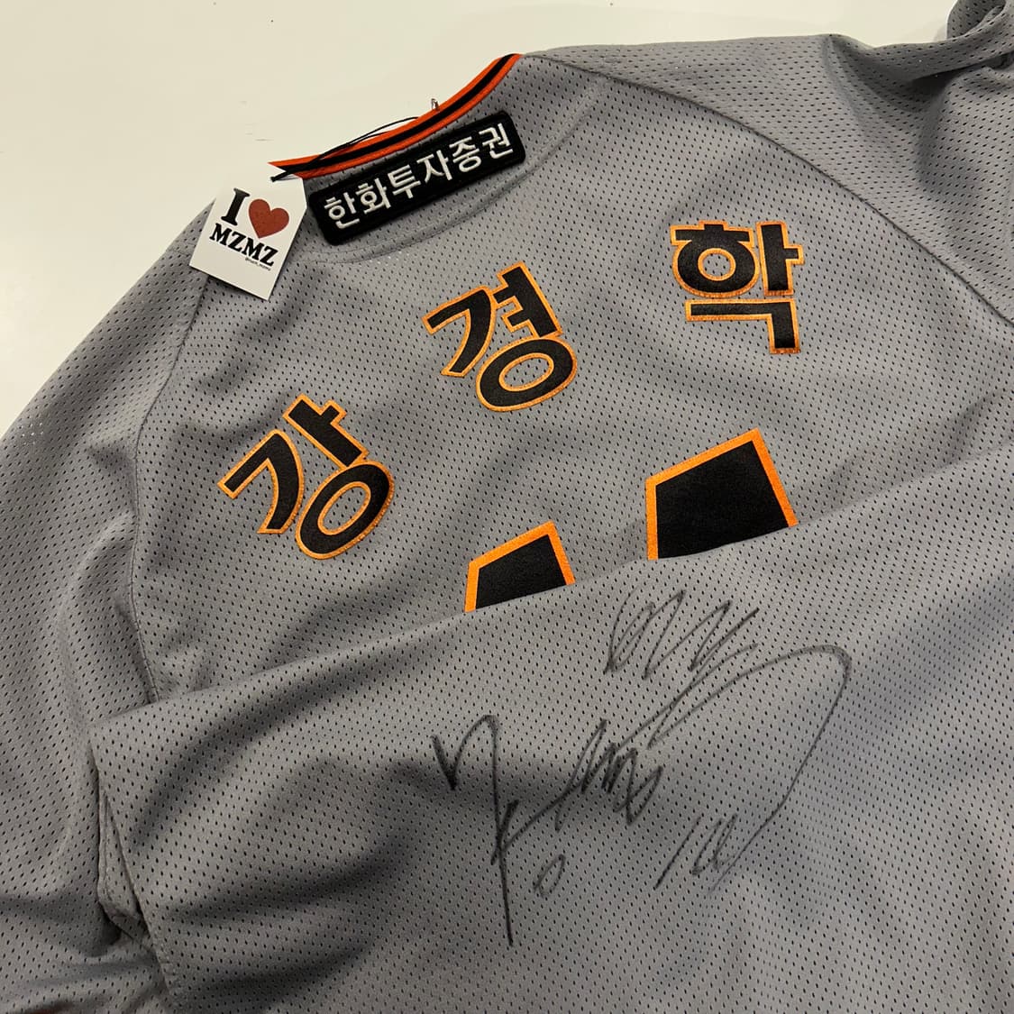 한화이글스 강경학 싸인 반팔 져지 그레이 A477 상품이미지5