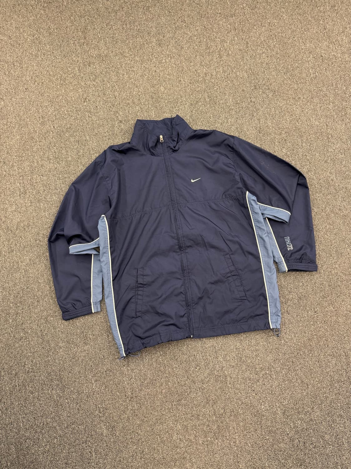 L)00’s 나이키 빈티지 올드스쿨 네이비/블루 배색 바람막이 트랙자켓 상품이미지2