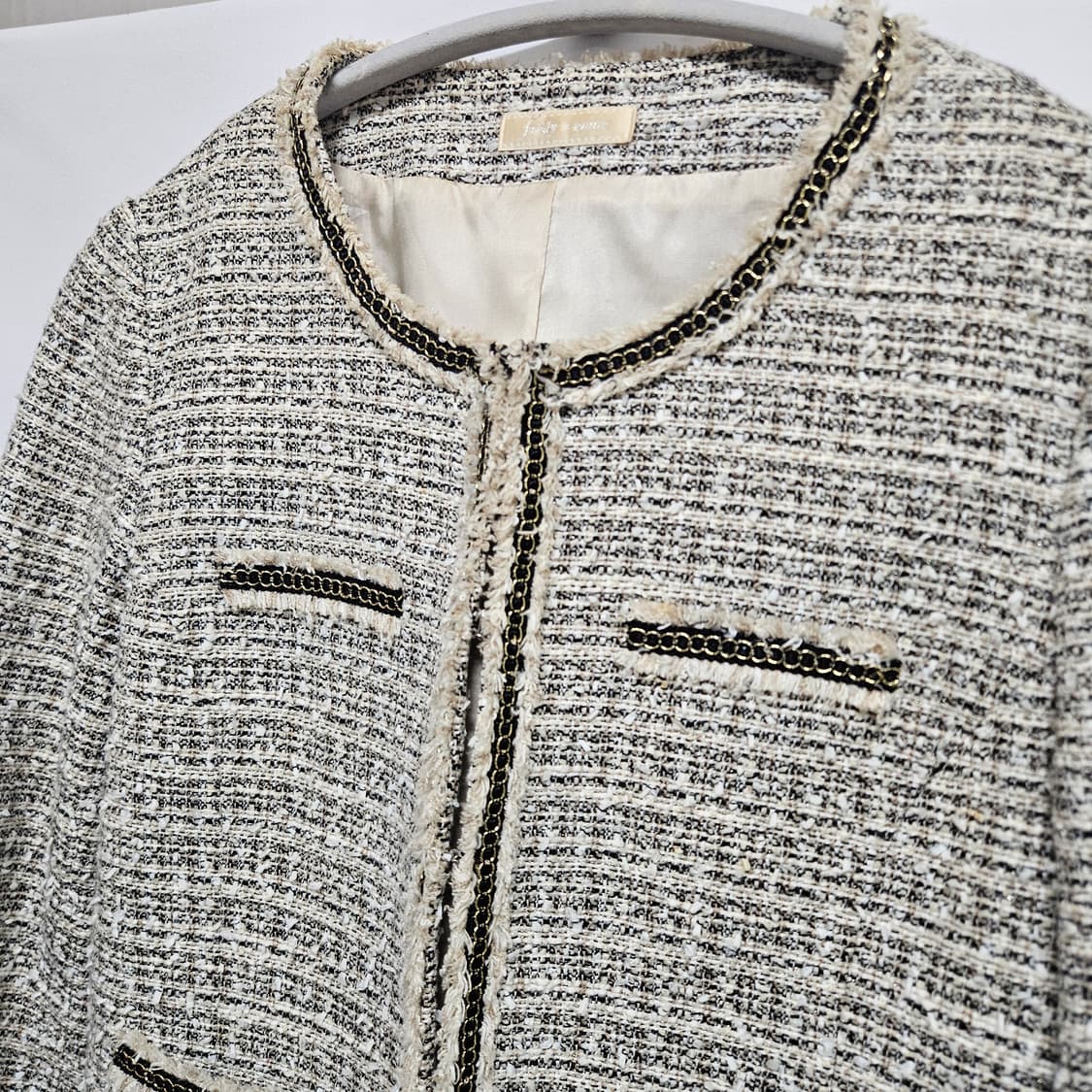Japan Vintage Fredy Emue 미니멀 트위드 자켓 XS 상품이미지2