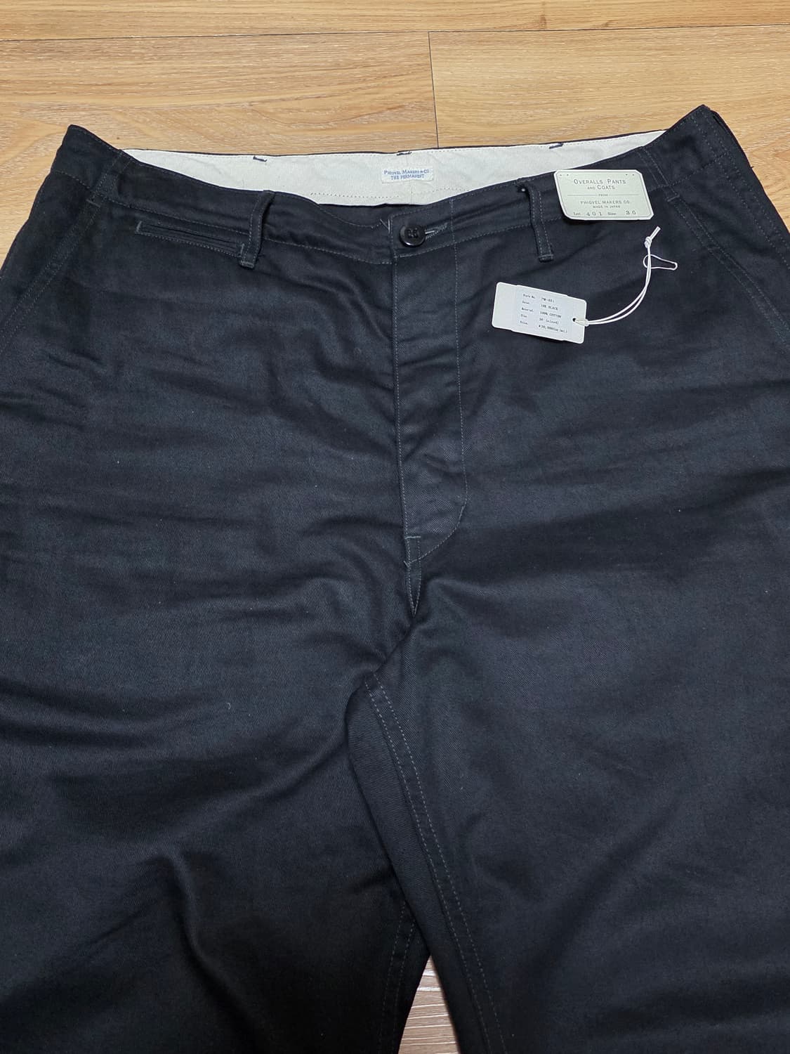 1회착 택포20만4size)피그벨 오피서 와이드치노 블랙 상품이미지3