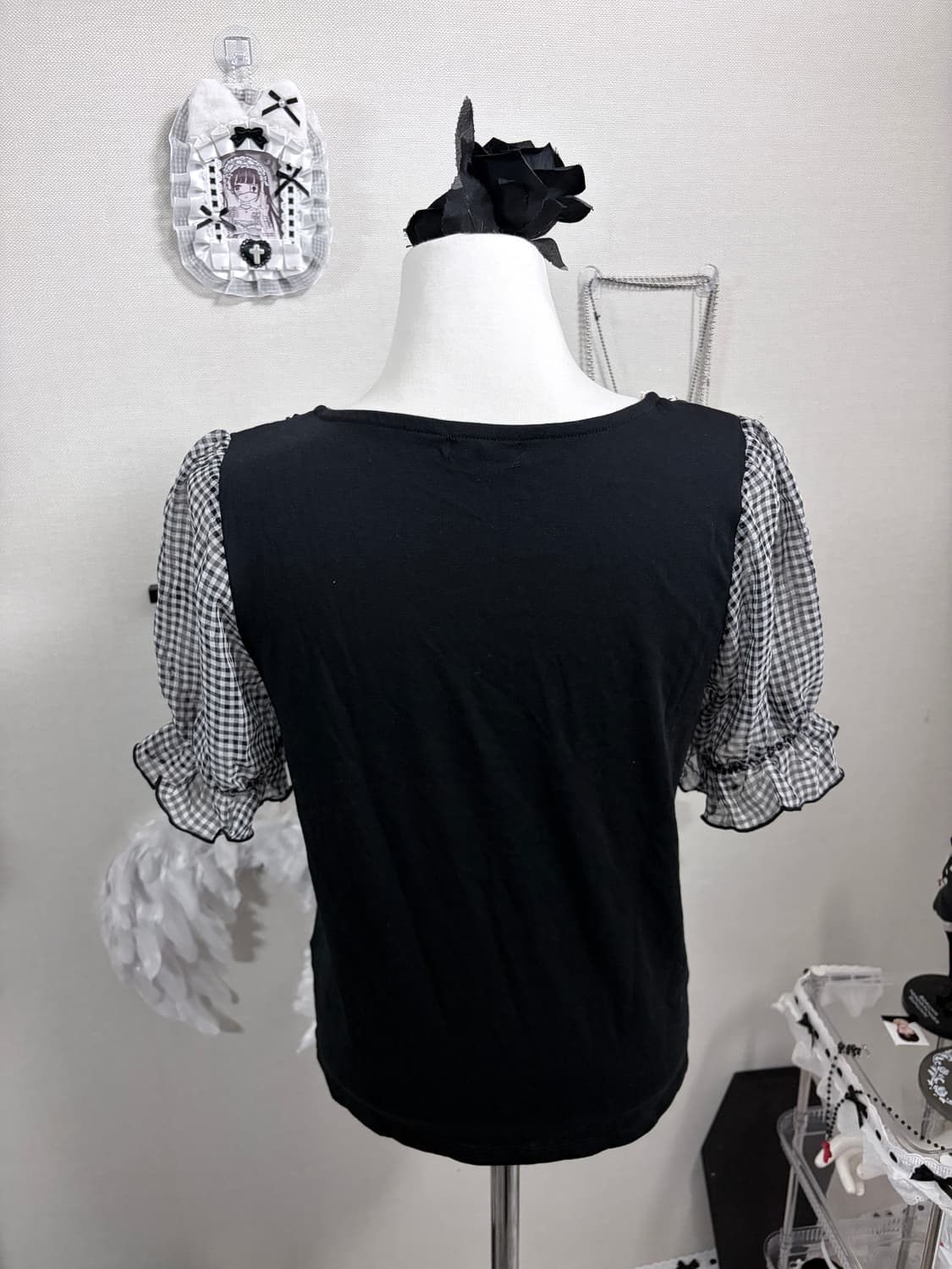 엑시즈팜 공겜여주 레이스 체크 반팔 상품이미지6