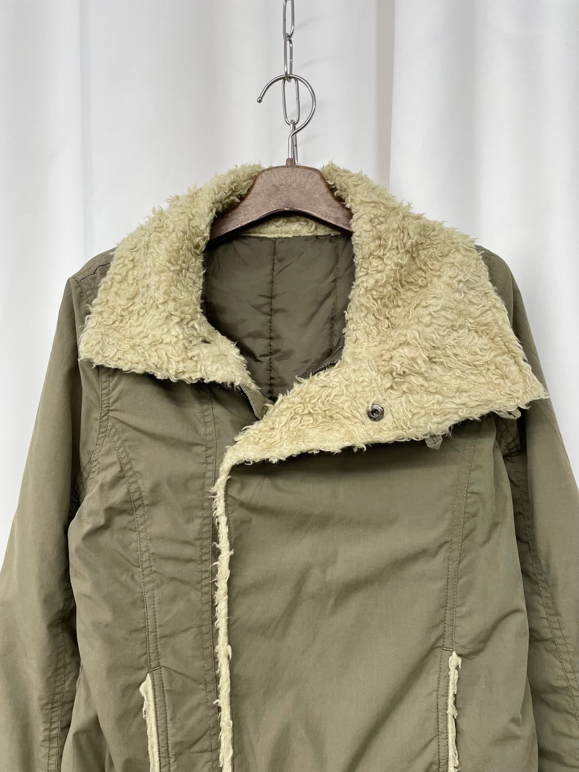 카키 퍼 크롭 야상 자켓 상품이미지7