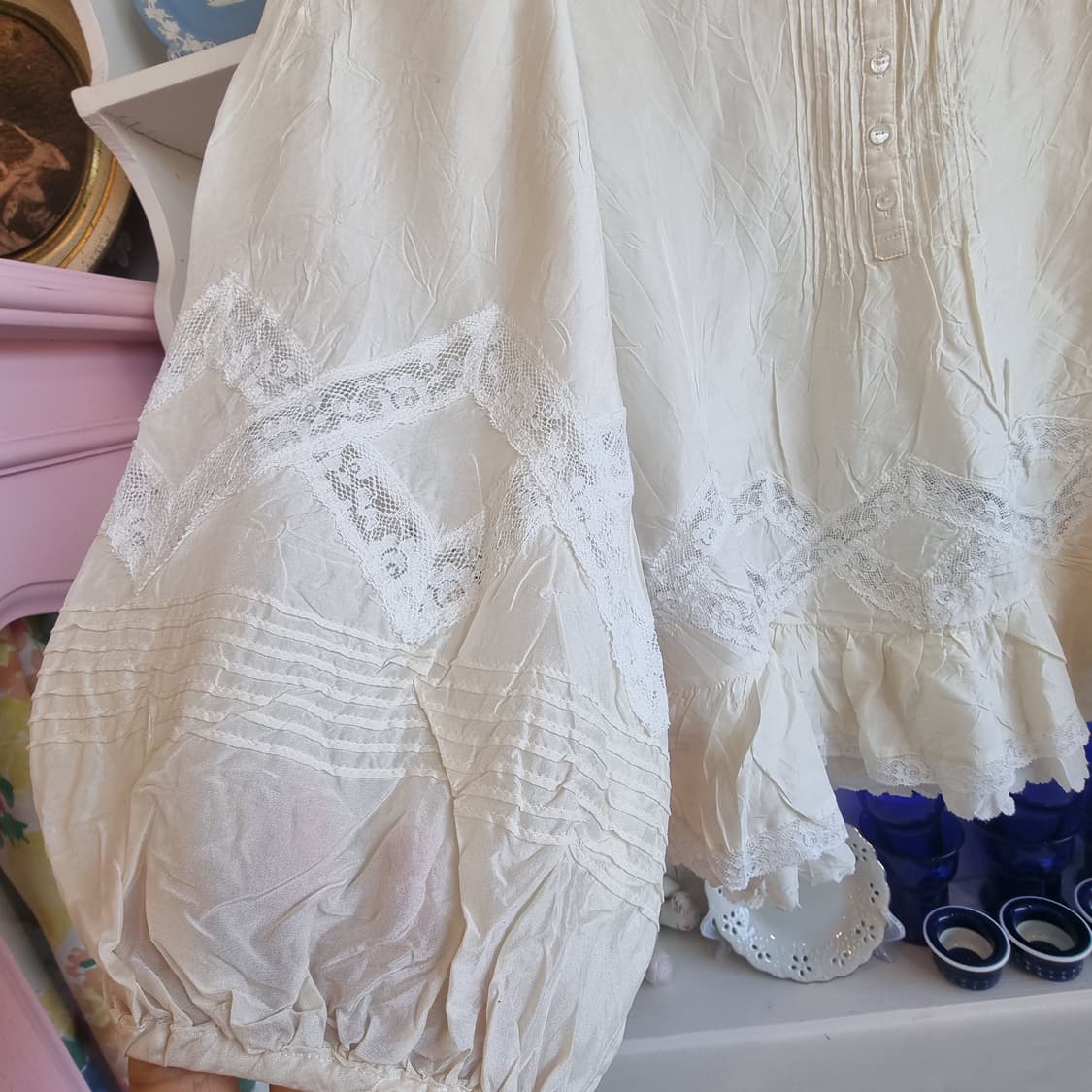 실크 레이스 러플 블라우스 상품이미지2