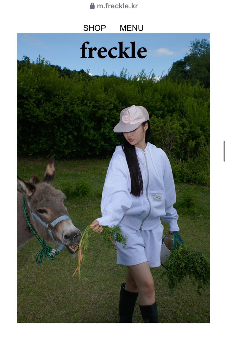 Freckle 베이직 로고 후디 멜란지 상품이미지1