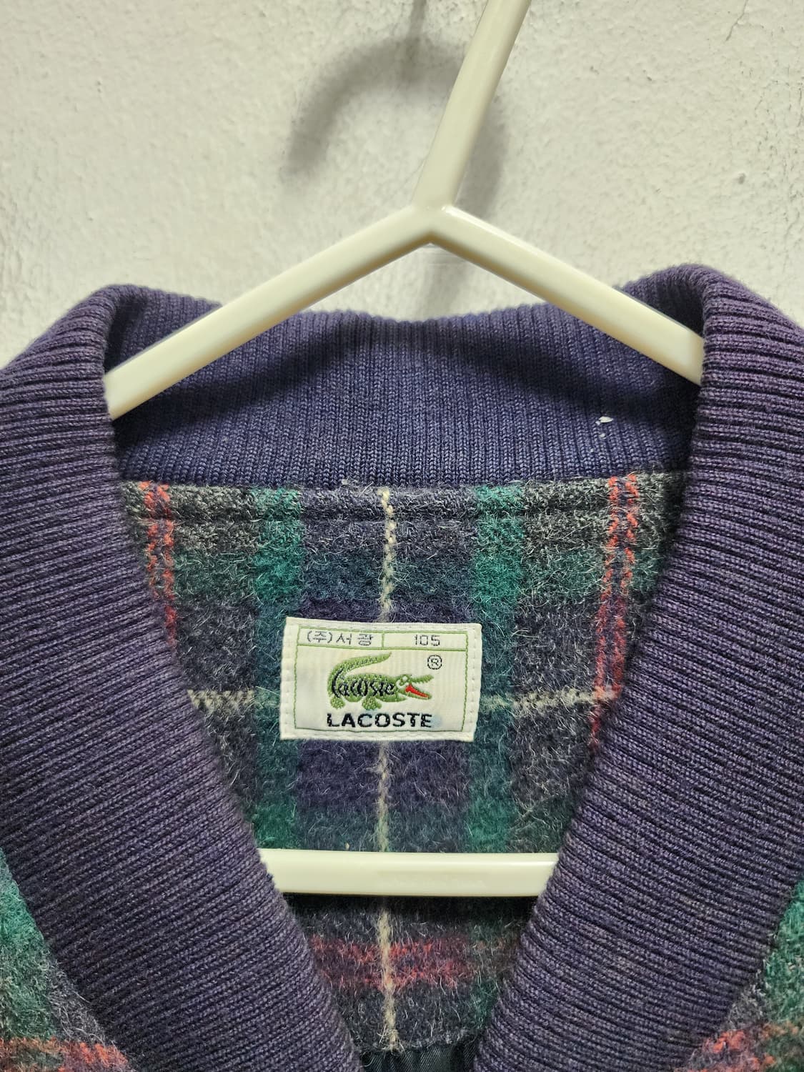 라코스테 서광 체크패턴 울 블루종 상품이미지6