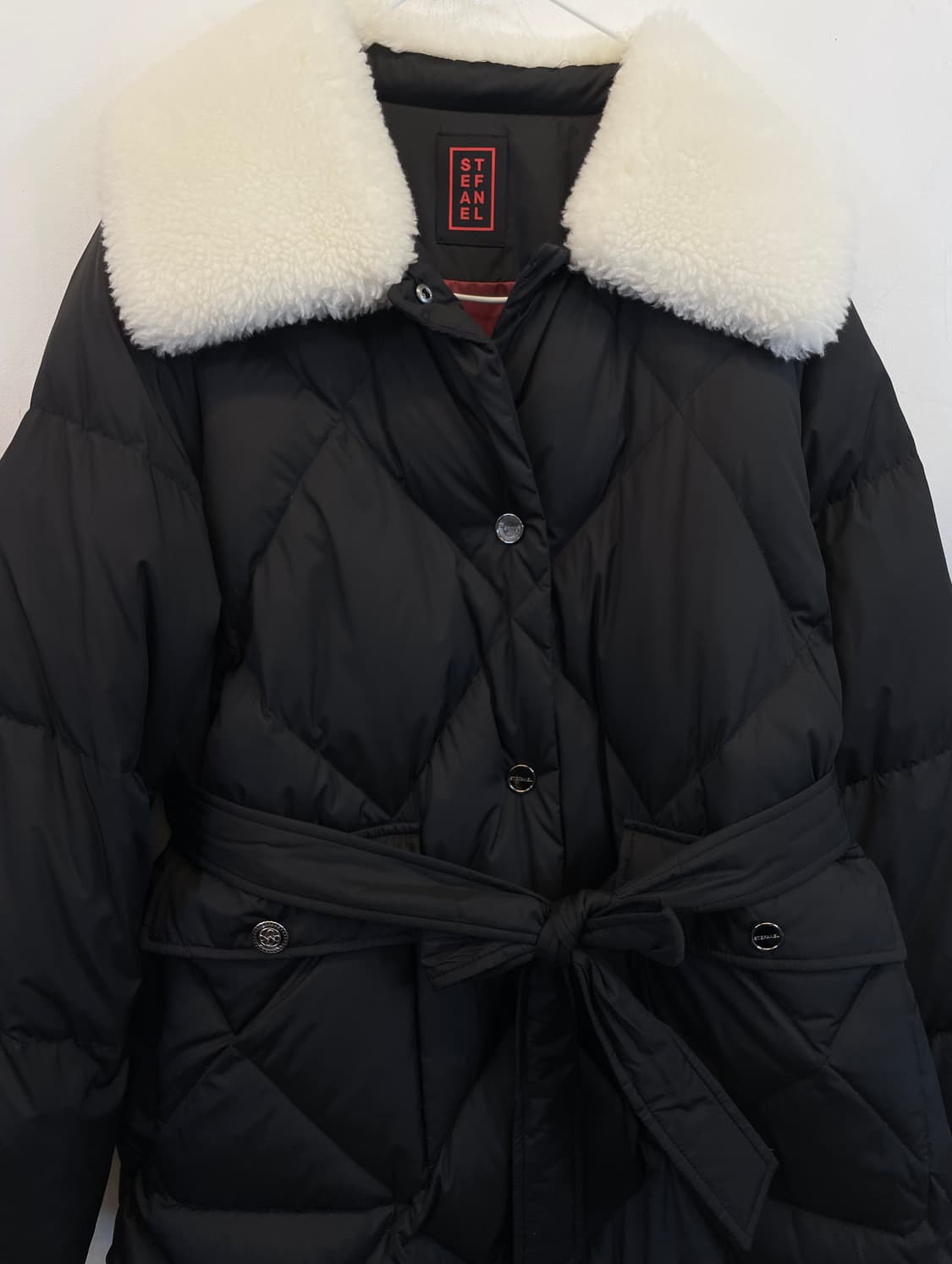 스테파넬 양모울카라 구스다운롱패딩:) 롱다운코트 벨트패딩점퍼 여성롱패딩 상품이미지4