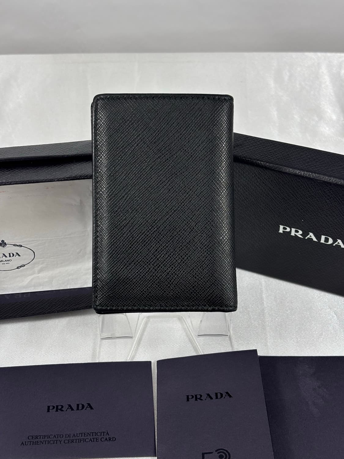 (정품/풀구성)프라다 삼각로고 오거나이저 카드지갑 블랙 상품이미지4