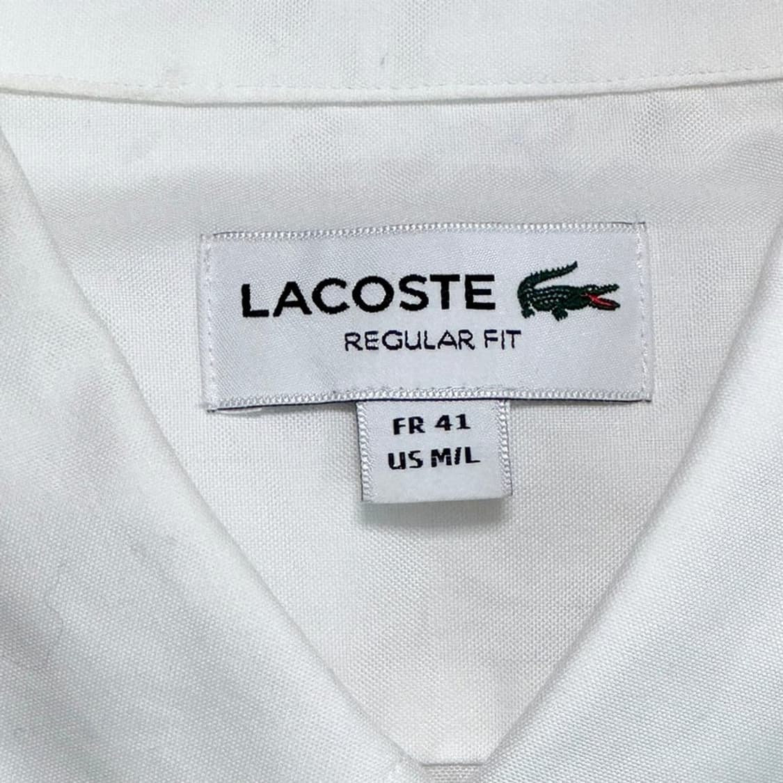 LACOSTE 옥스포드 반팔 셔츠 화이트 M/L 상품이미지4
