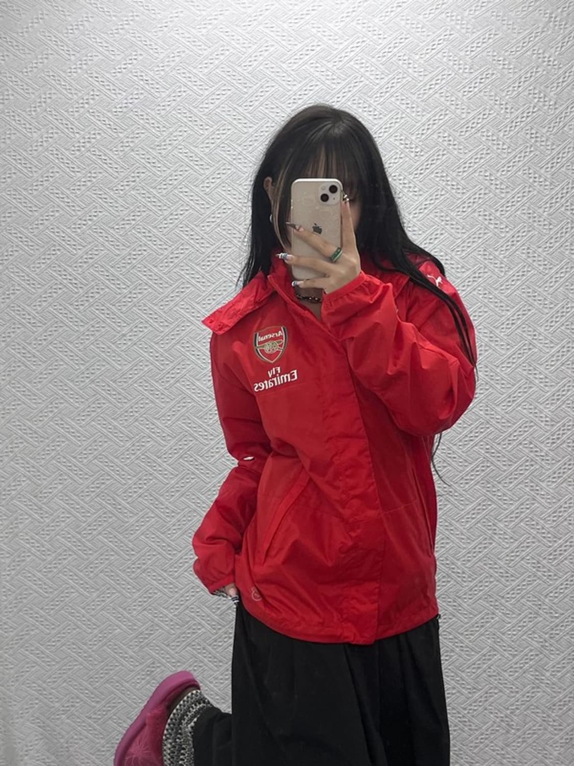 푸마 올드스쿨 아스날 오버핏 축구 바람막이 자켓 M C07824 상품이미지2