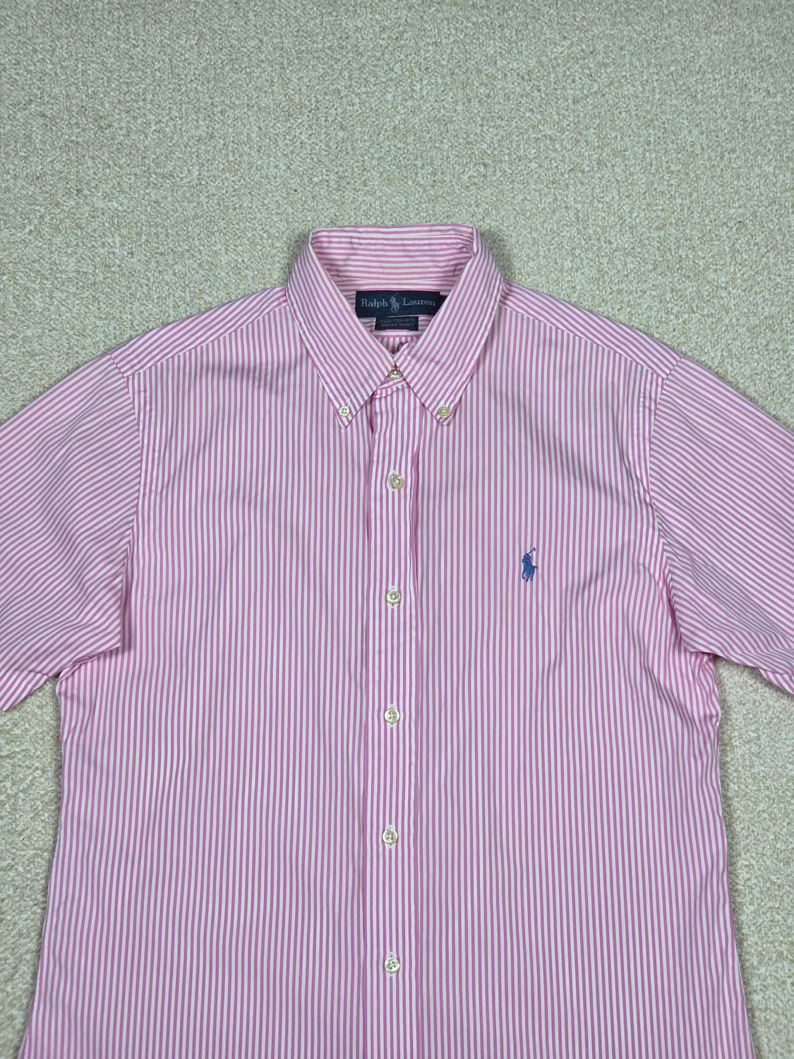 [폴로 랄프로렌] 커스텀핏 핀스트라이프 반팔 드레스 셔츠 | S00060 상품이미지2