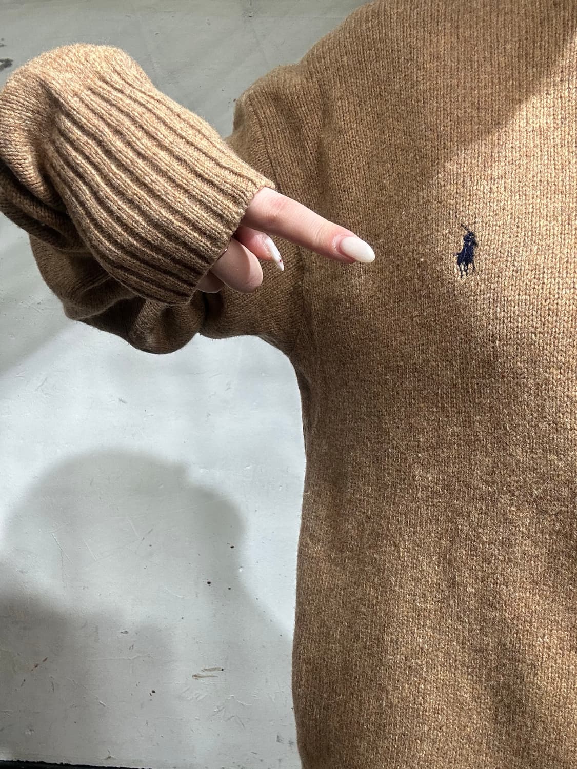 90s 폴로 베이지 울 니트 100 상품이미지4