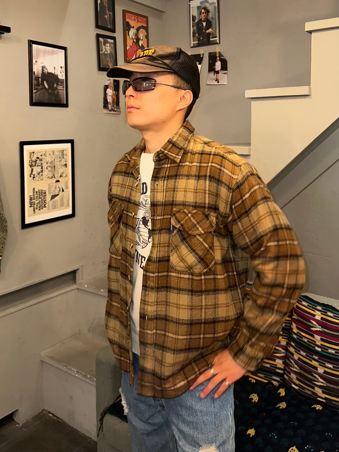 Kansai Yamamoto check flannel shirt 상품이미지2