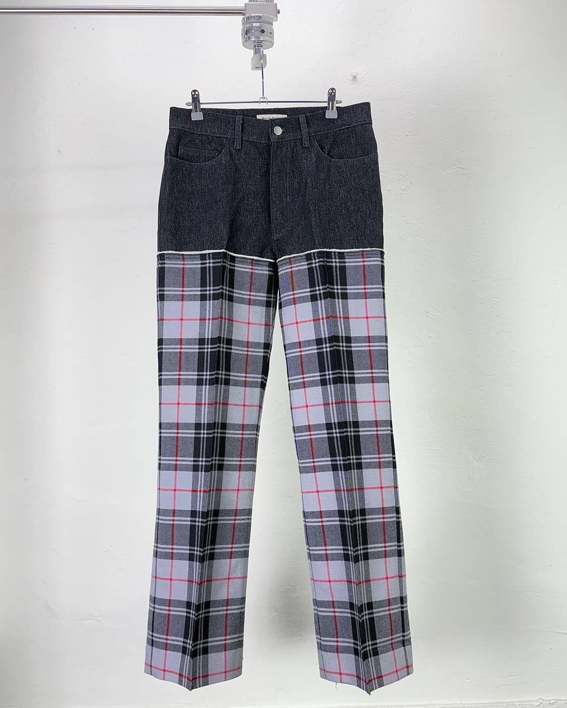 메릴 로게 블랙 타탄 컷오프 데님 팬츠 상품이미지1