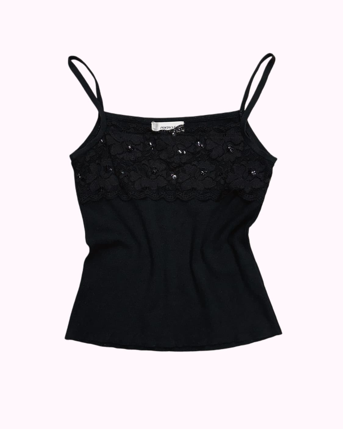 spanlge lace black sleeveless 상품이미지1