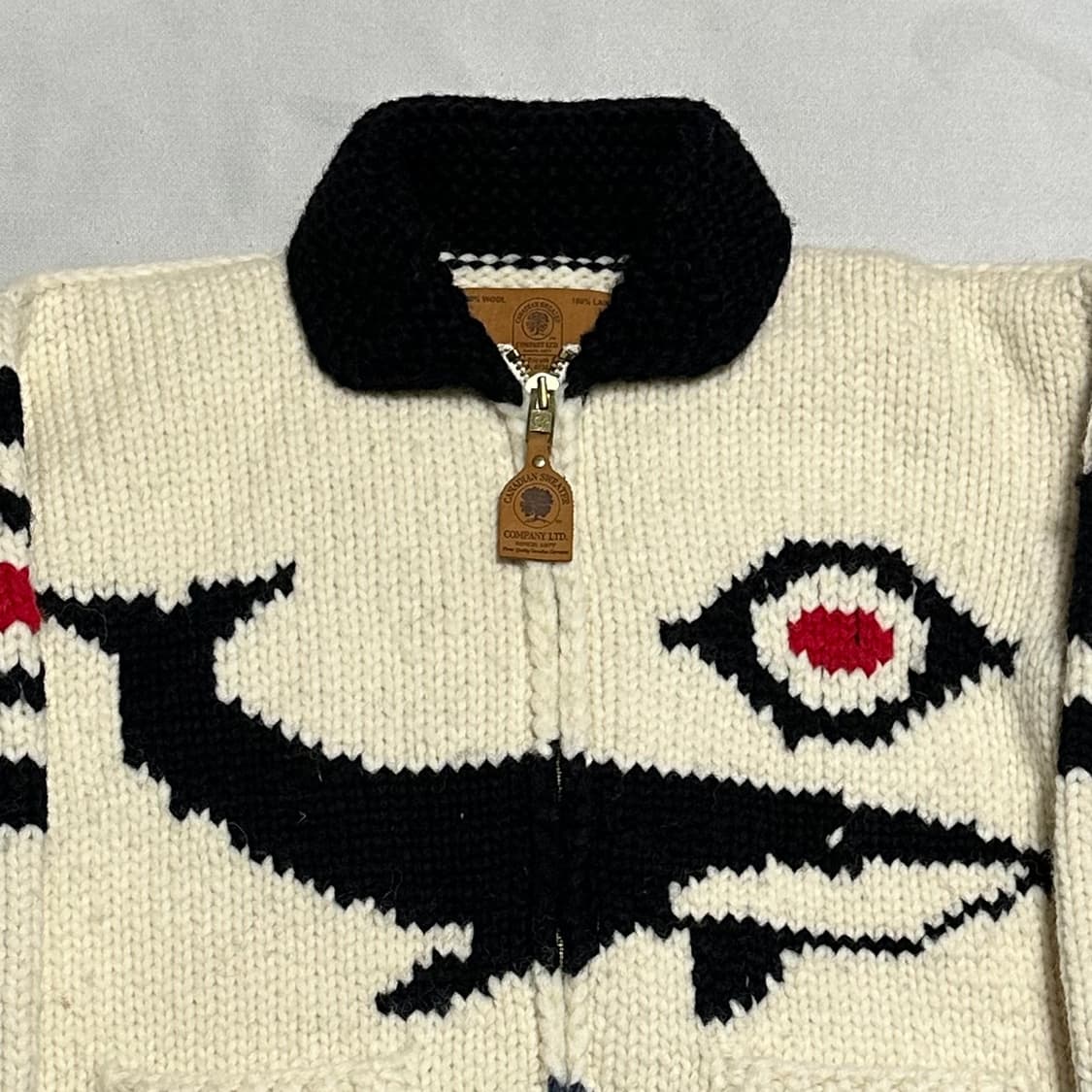 38 코위찬 캐나다 고래 자수 캐네디언 울 스웨터 상품이미지1