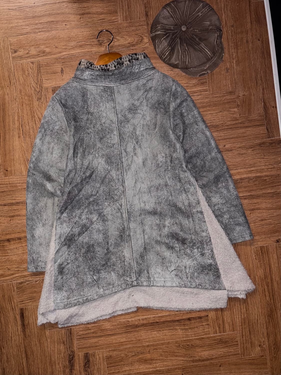 빈티지 레오파드 스웨이드 코트 상품이미지9