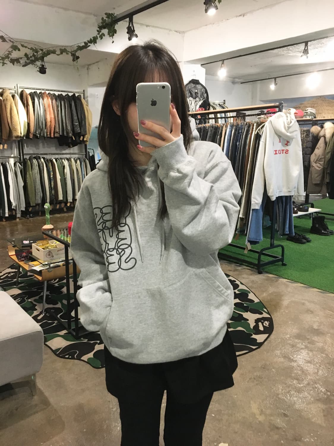 예스아이씨 빅로고 후드티 멜란지그레이 상품이미지1