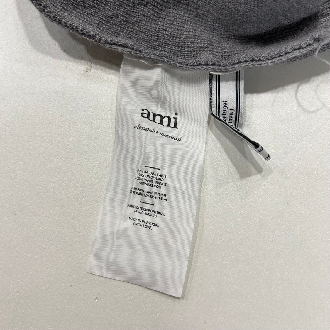 [XL] AMI 아미 패치 로고 니트 스웨터 그레이 A297 상품이미지7