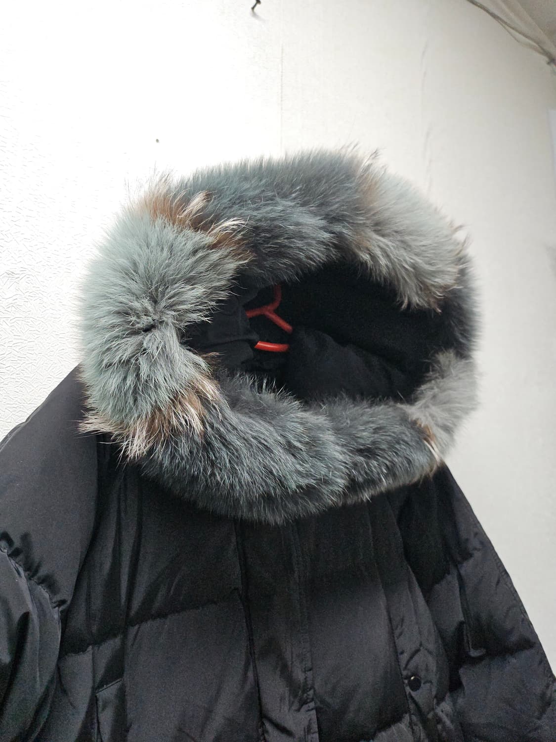 아놀드바시니 후드 폭스퍼 롱 패딩 블랙  L 상품이미지2