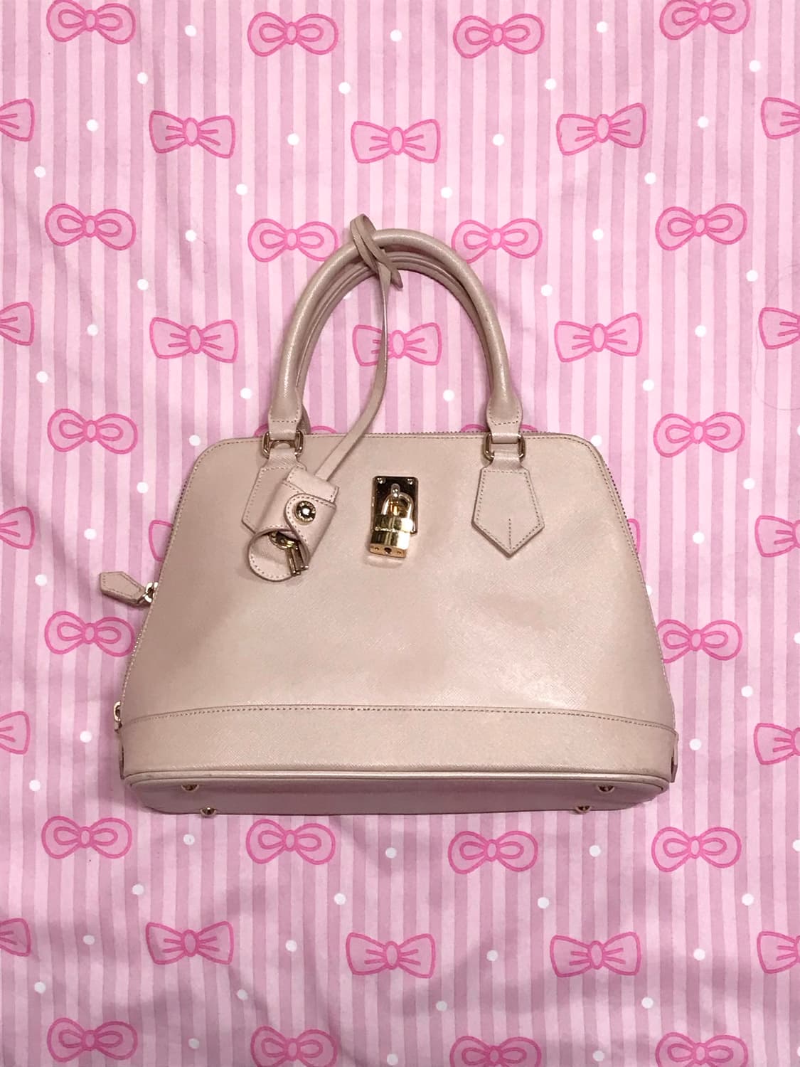 사만다타바사 코랄핑크베이지 토트백 갸루가방 러블리 상품이미지1