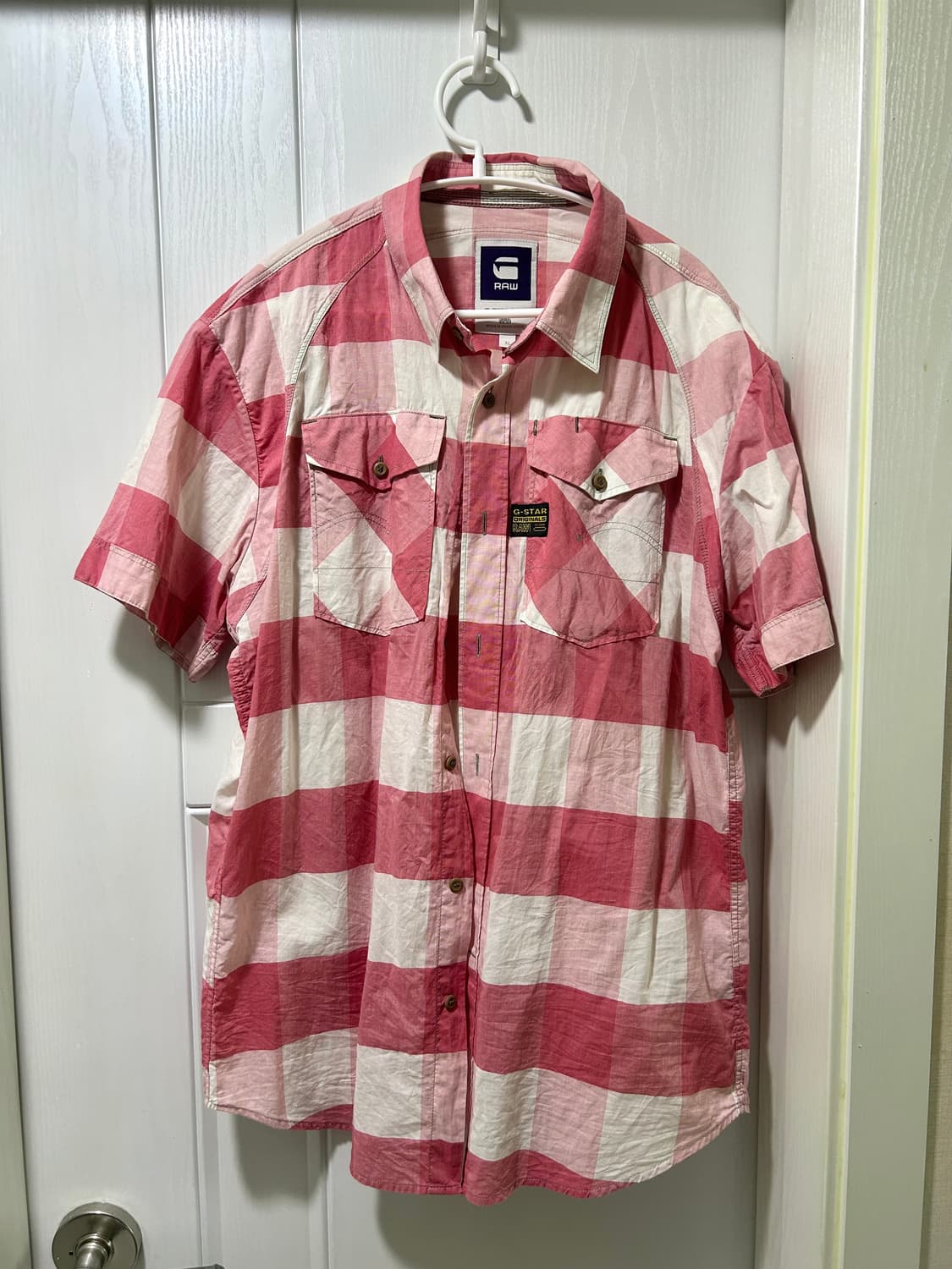 G star raw 체크 반소매 셔츠 상품이미지1