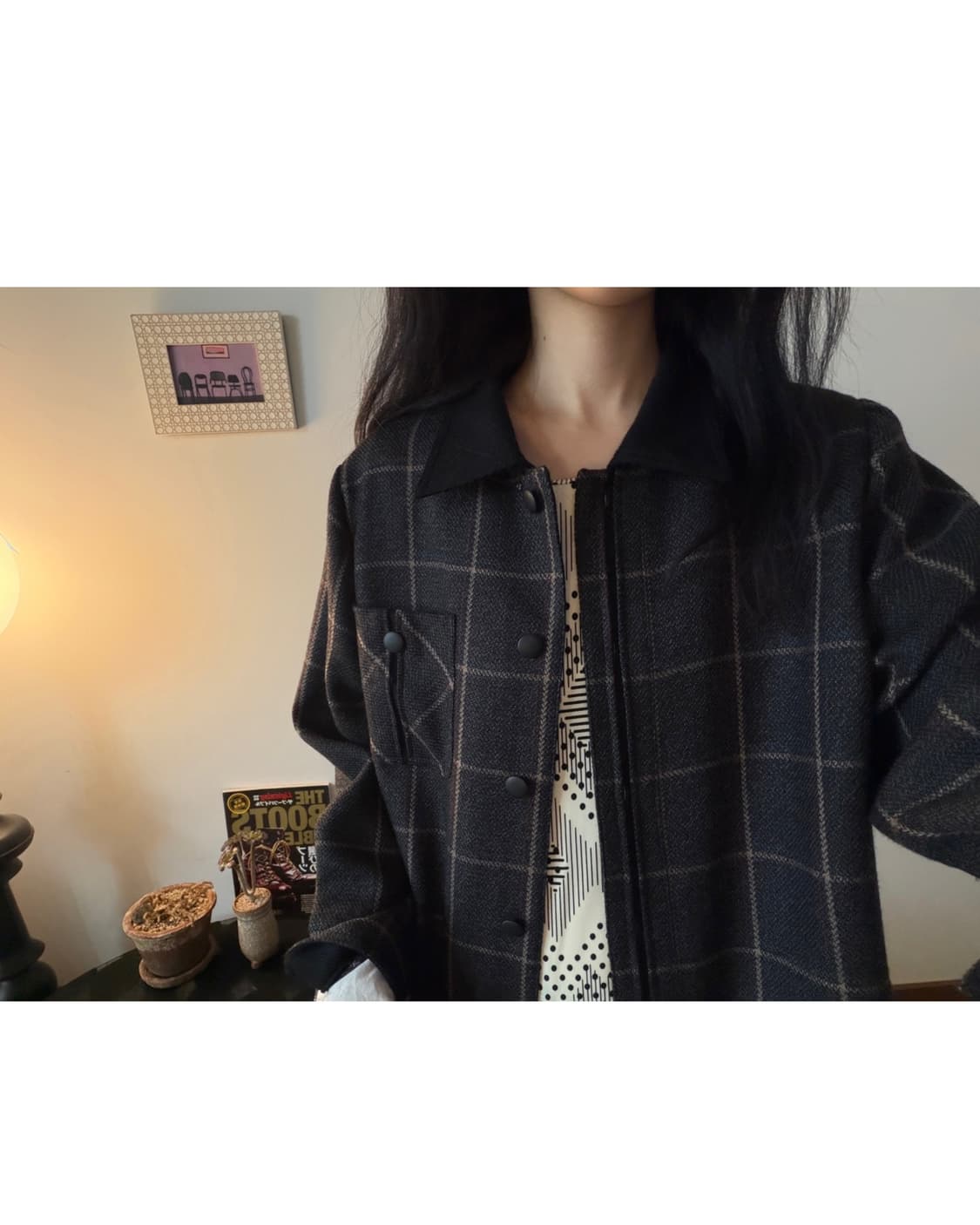 wool check patterned shirket 상품이미지4