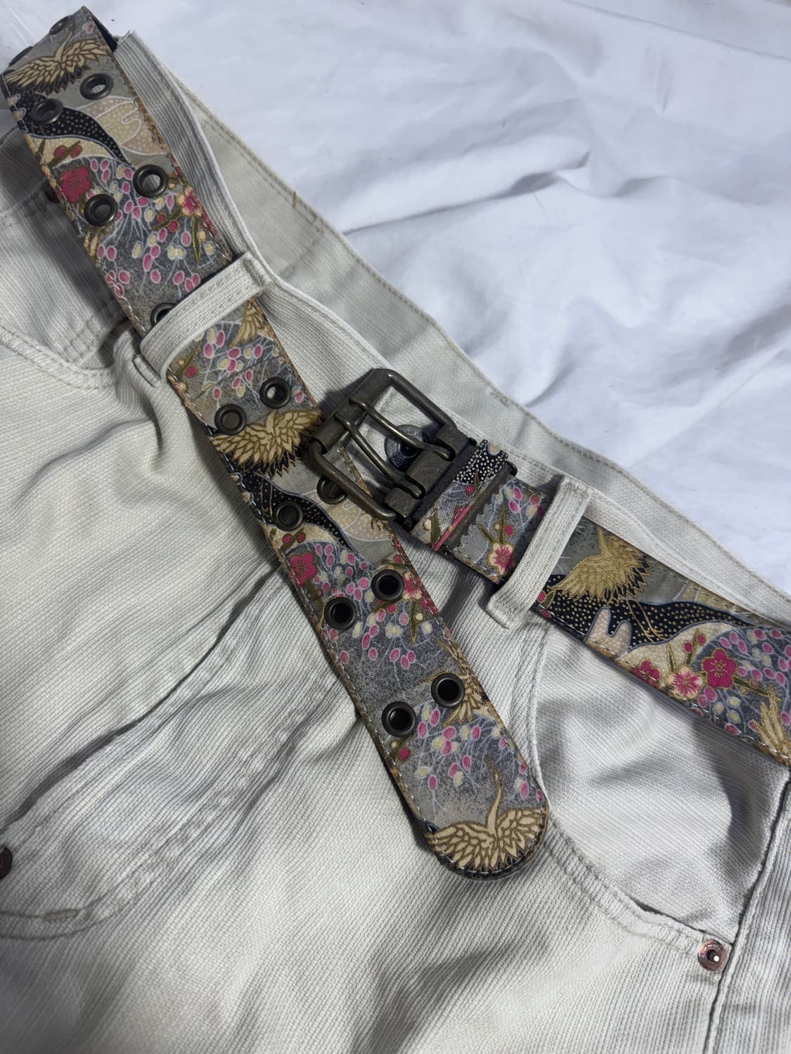 빈티지 오리엔탈 레더 벨트 학  상품이미지3