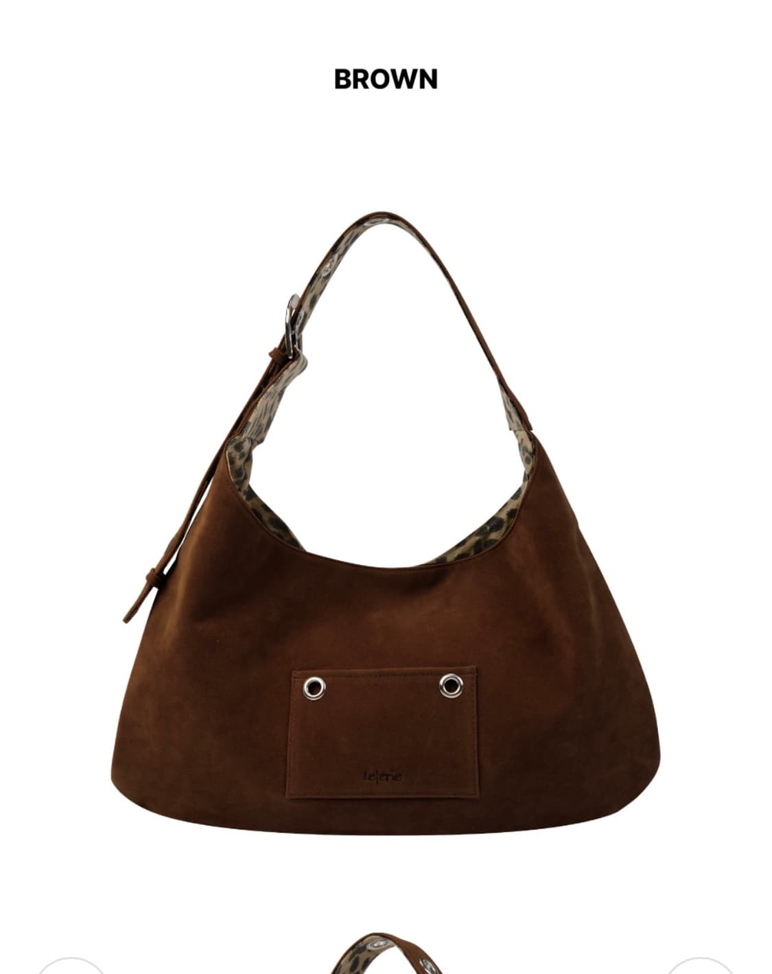 레터리 버클 리버시블 스웨이드백 브라운 호피 상품이미지1