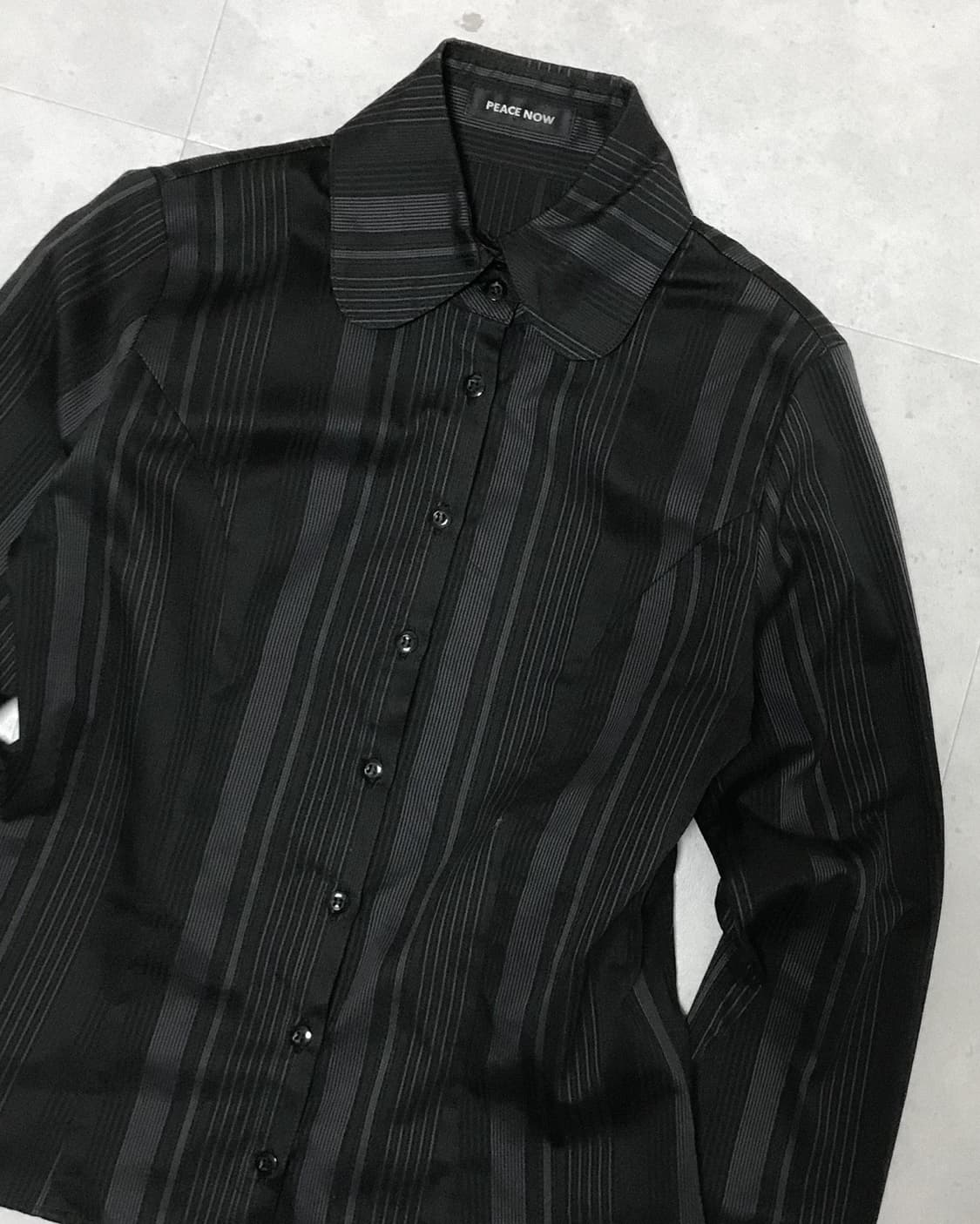 peace now 스트라이프 고딕 펑크 셔츠 상품이미지4