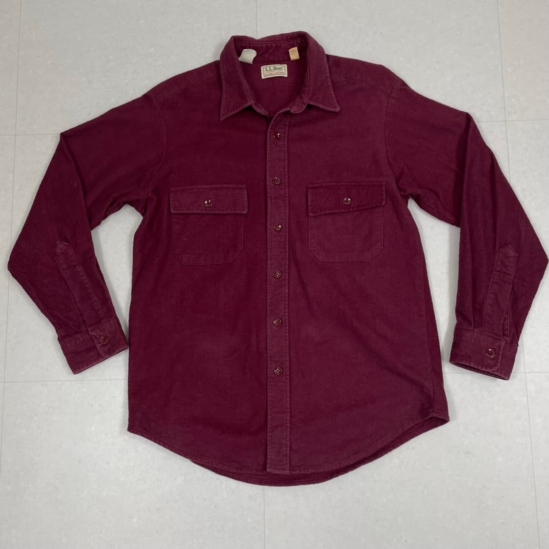 엘엘빈 L.L.Bean 버건디 투포켓 플란넬 셔츠 L 상품이미지1