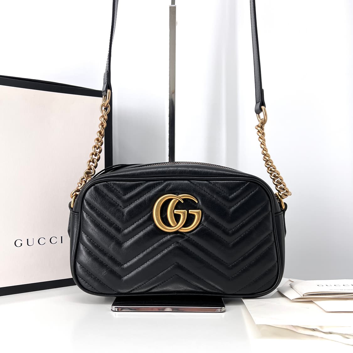 구찌 GG 마몽 마틀라세 크로스백 스몰 블랙 (447632) 상품이미지2