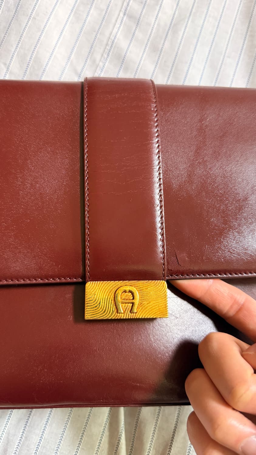 독일 Aigner 아이그너 빈티지 숄더백 가죽 가방 상품이미지10