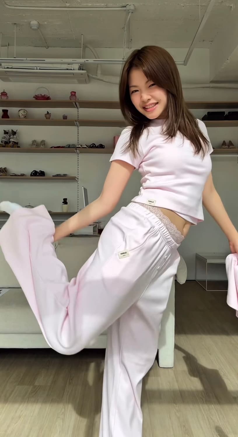 글로니 G baby tee pink 베이비 티 핑크 glowny 티셔츠 상품이미지3