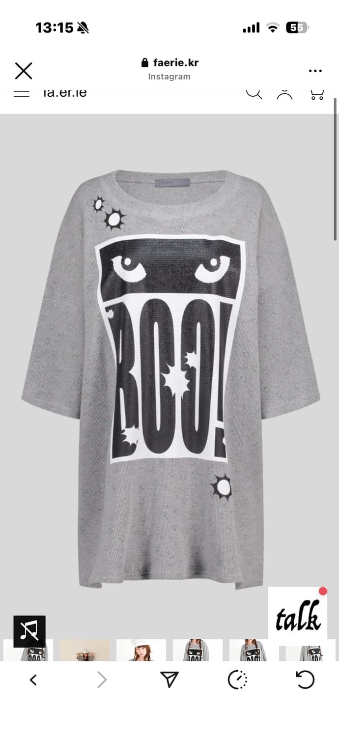 샵페어리 cat's eyes flower waffle top (grey) 상품이미지2