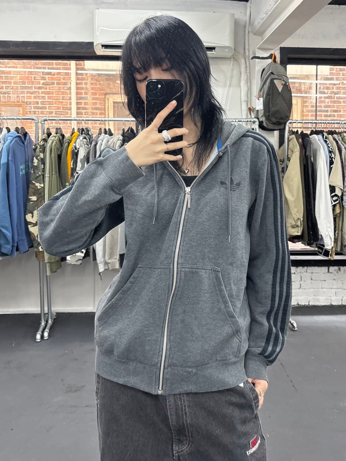 아디다스 파이어버드 그레이 후드집업 상품이미지3