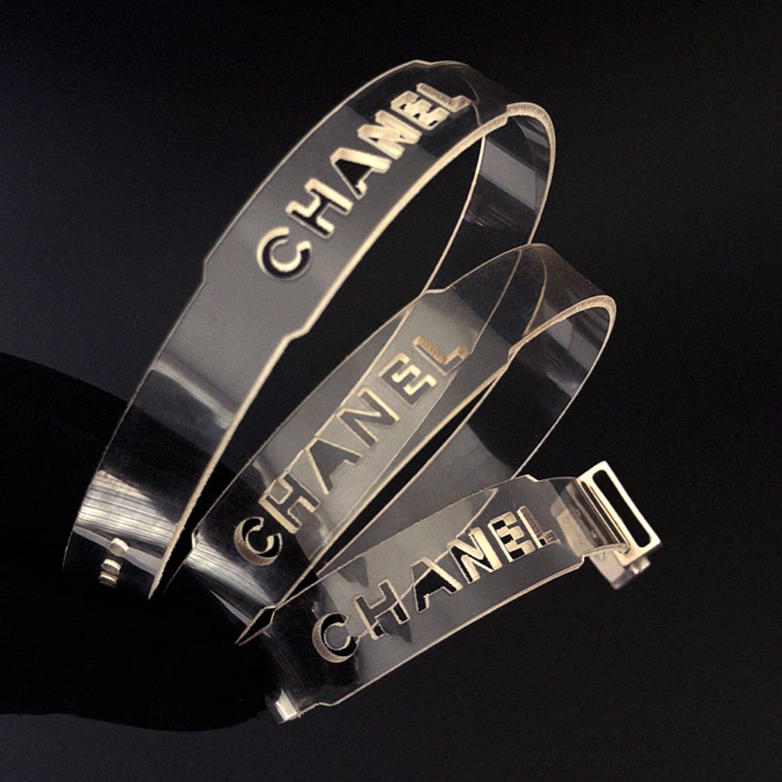 샤넬 99P 클리어 PVC 슬림 벨트 상품이미지1