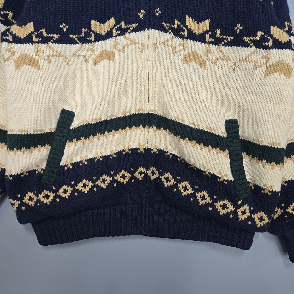 빈폴 멀티컬러 패턴 니트 후드 집업 100 상품이미지3