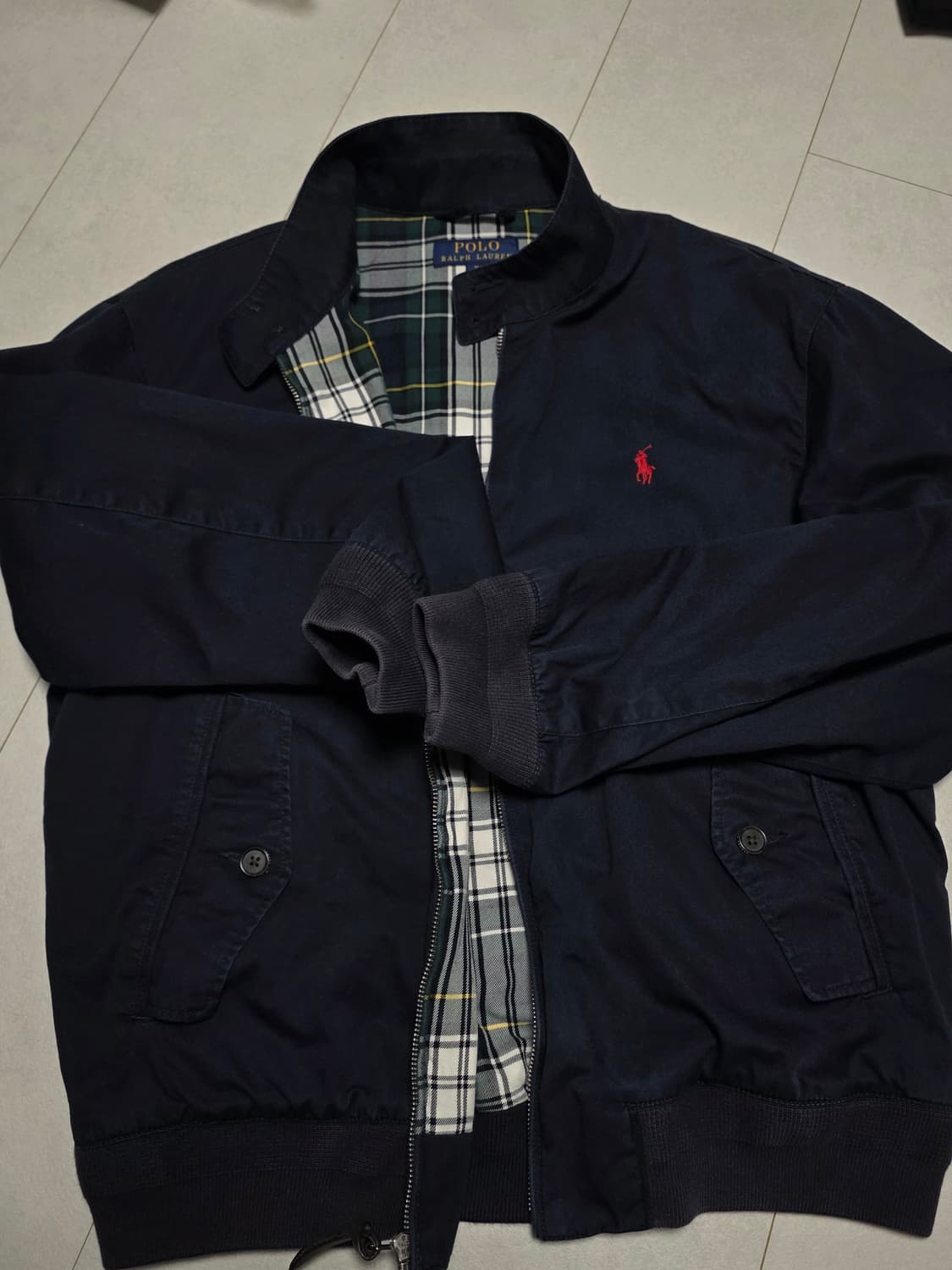 정품 폴로 랄프로렌 네이비 블루종 자켓 M 트윌 바이스윙 베이포트 바라쿠 상품이미지4
