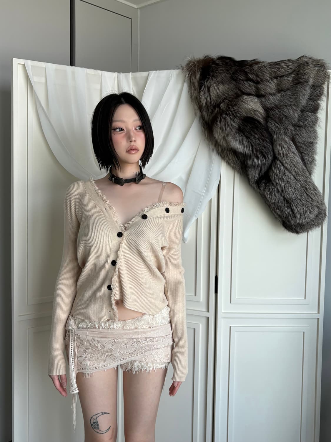 Fringe Detail Knit Cardigan 상품이미지4