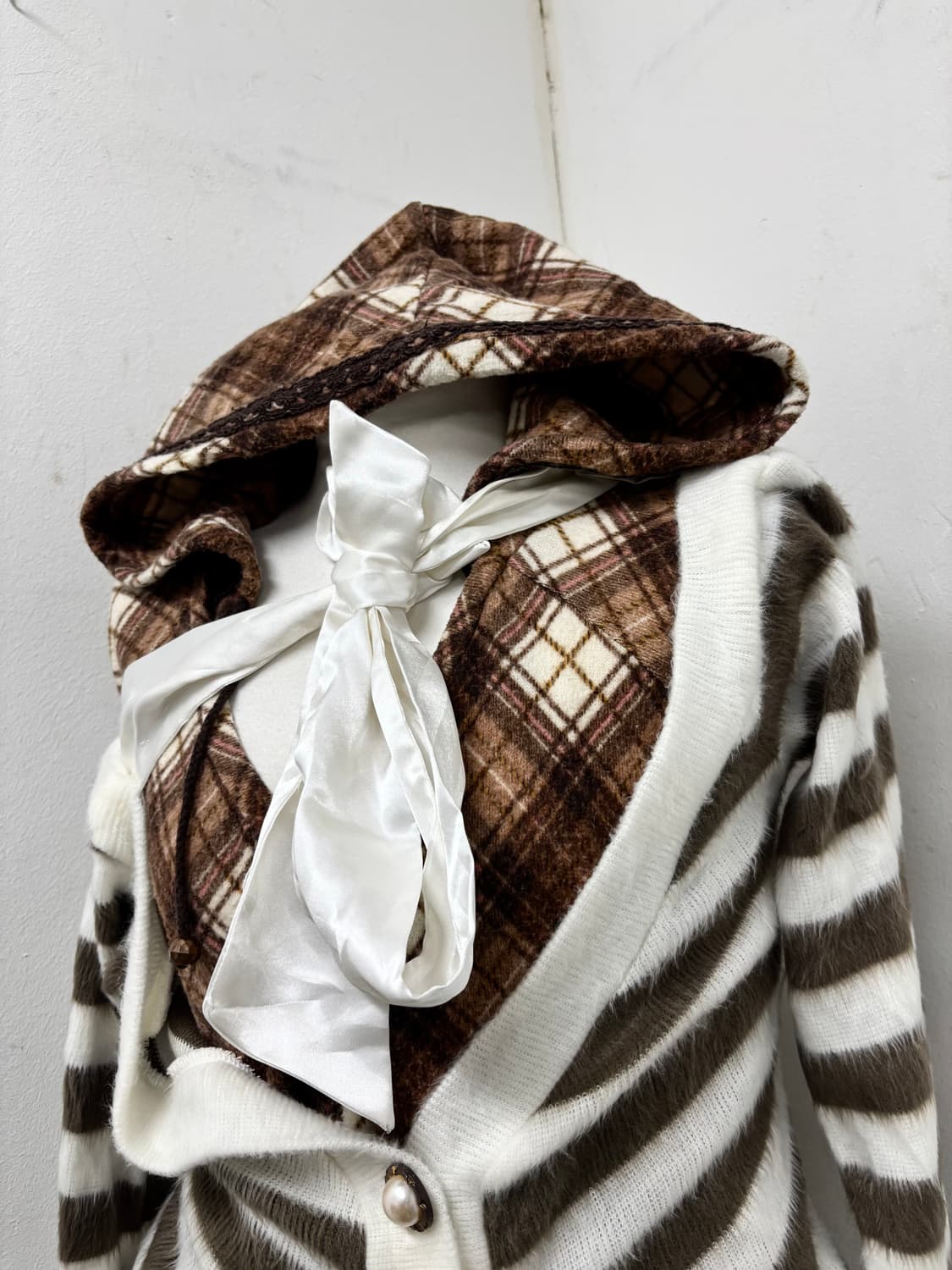 [Tralala]Hime-Gal pinterest Brown Stripe 상품이미지9