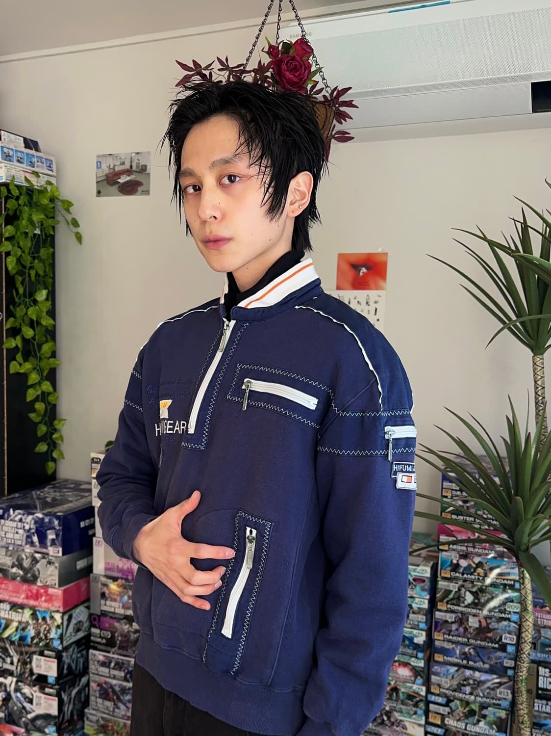 Hifumi Gear 스티치 & 지퍼 디테일 하프 집업 상품이미지4